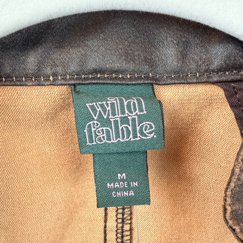 Wild Fable M Brown Faux Leather Halter Moto Zip Buckle Y2K Biker Tank Top NWT - Picture 7 of 8